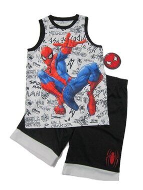 Short Set Spiderman T-Shirt & Shorts size 10/12 NEW